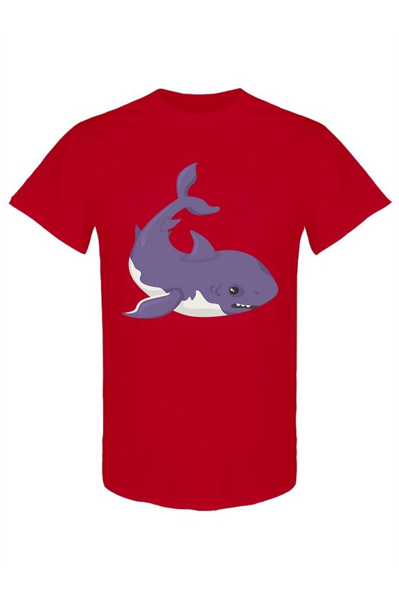 White Shark Cartoon T-Shirt Men -Image by Shutterstock, Male Large