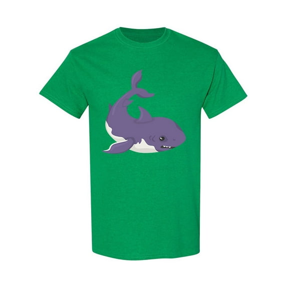 White Shark Cartoon T-Shirt Men -Image by Shutterstock, Male XX-Large