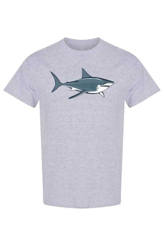 White Shark Design T-Shirt Men -Image by Shutterstock, Male x-Large