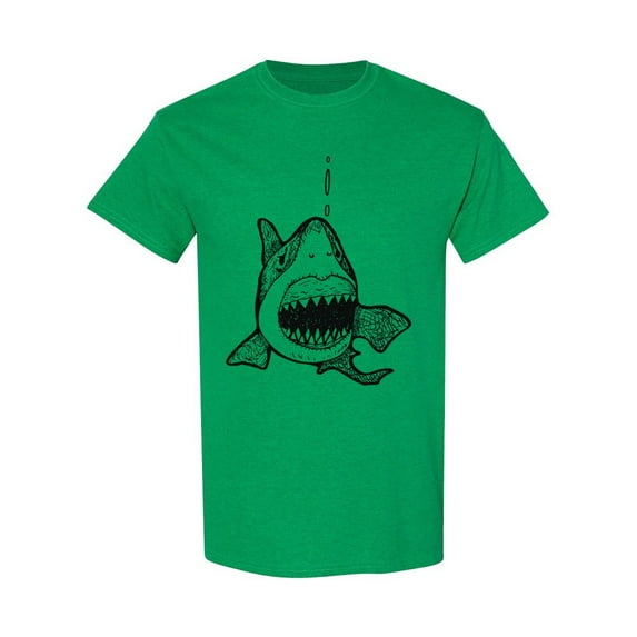 White Shark Front View T-Shirt Men -Image by Shutterstock, Male Large