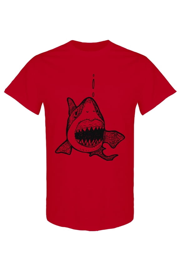 White Shark Front View T-Shirt Men -Image by Shutterstock, Male Medium