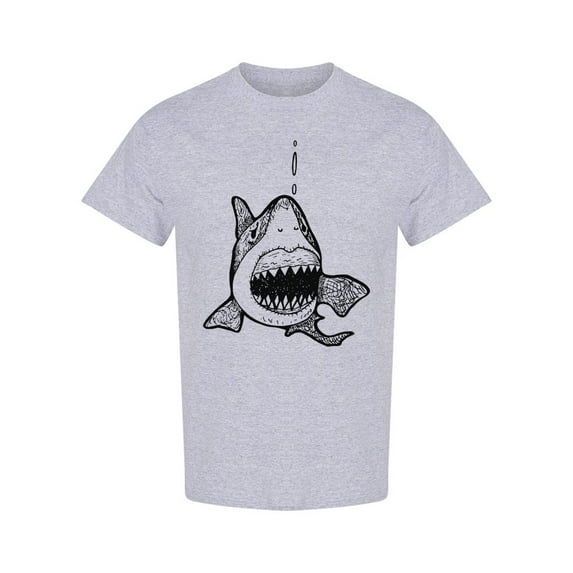 White Shark Front View T-Shirt Men -Image by Shutterstock, Male Medium