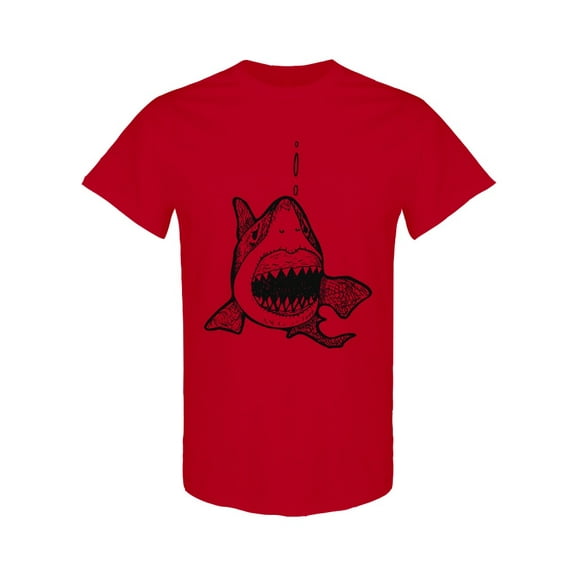 White Shark Front View T-Shirt Men -Image by Shutterstock, Male x-Large
