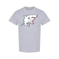 thumbnail image 1 of White Shark Glitch Effect T-Shirt Men -Image by Shutterstock, Male x-Large, 1 of 2