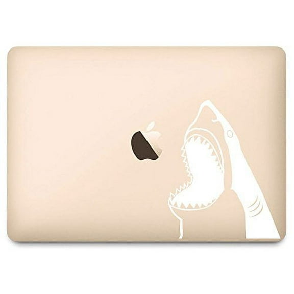 White Shark Jumping Out of Water Decal for 12" Macbook