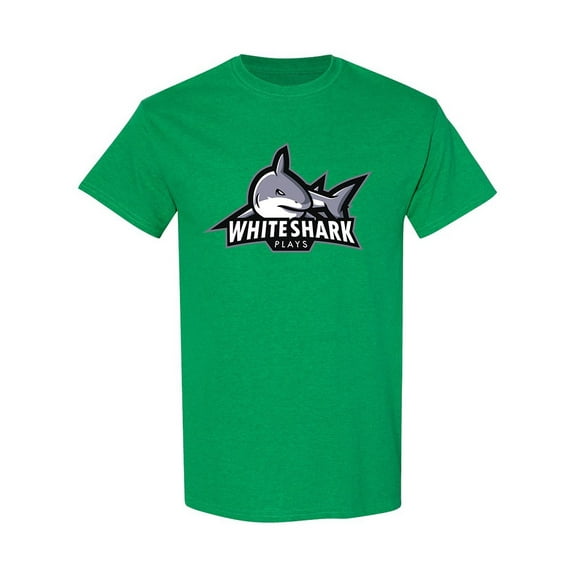 White Shark Mascot T-Shirt Men -Image by Shutterstock, Male 3X-Large