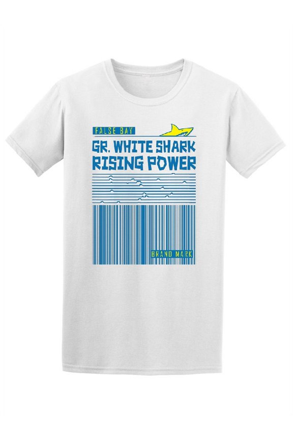 White Shark Rising Power Barcode Tee Men's -Image by Shutterstock