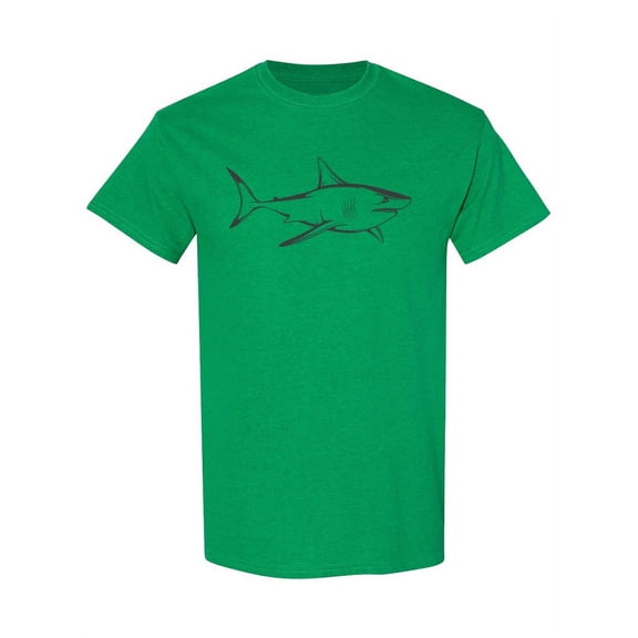 White Shark Silhouette Design T-Shirt Men -Image by Shutterstock, Male 3X-Large