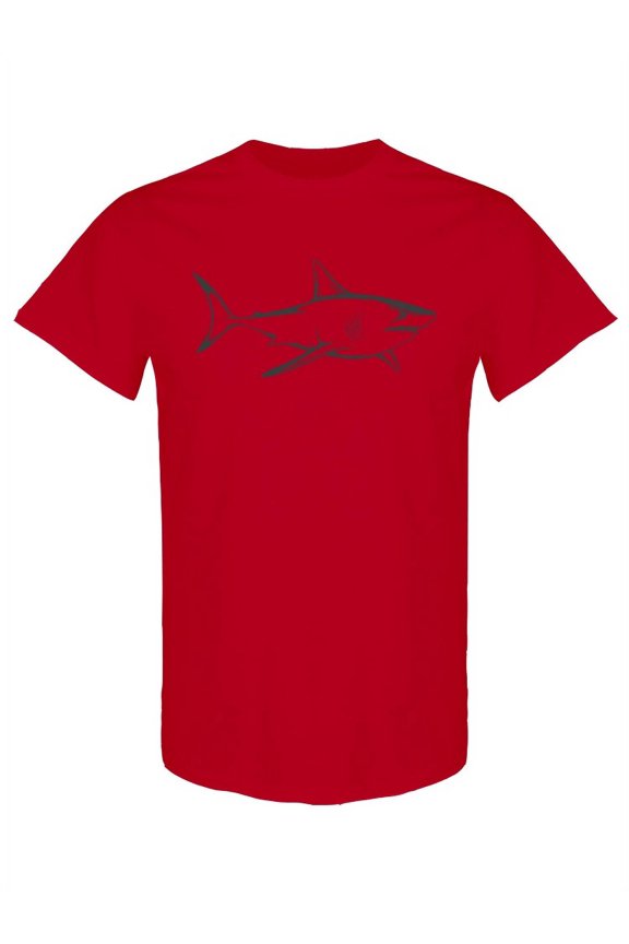 White Shark Silhouette Design T-Shirt Men -Image by Shutterstock, Male Small