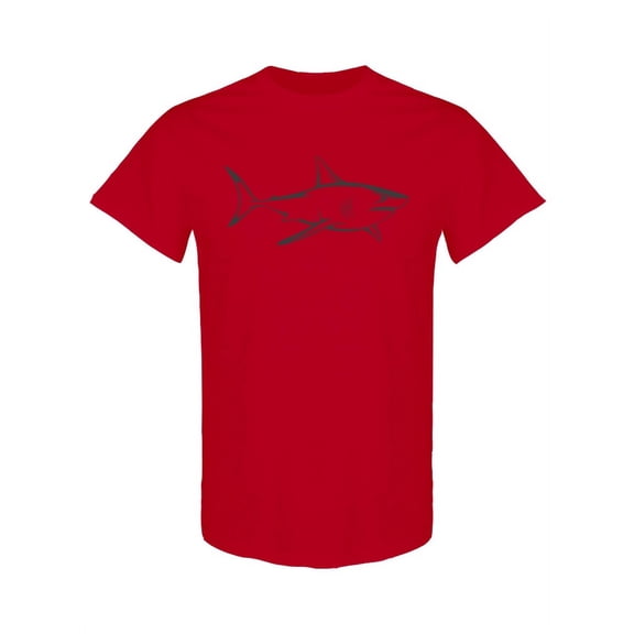 White Shark Silhouette Design T-Shirt Men -Image by Shutterstock, Male x-Large