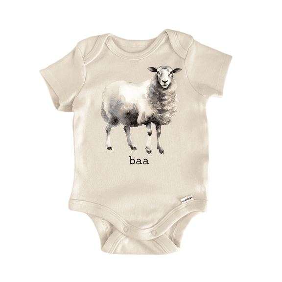 White Sheep Baa Farm Newborn Baby Bodysuit