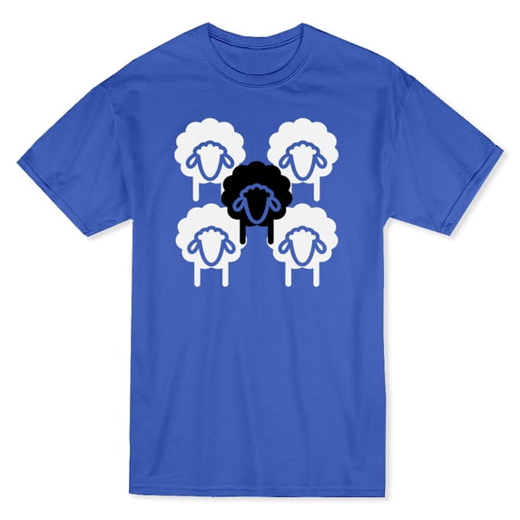 White Sheeps And The Black Sheep Graphic On The Middle Men's T-shirt