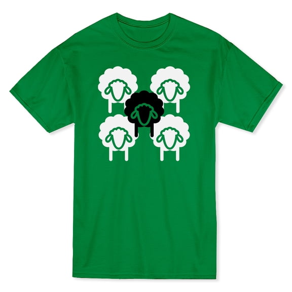 White Sheeps And The Black Sheep Graphic On The Middle Men's T-shirt