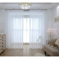White Sheer Curtains 84 Inches Length 2 Panels Set Sheer White Curtains ...