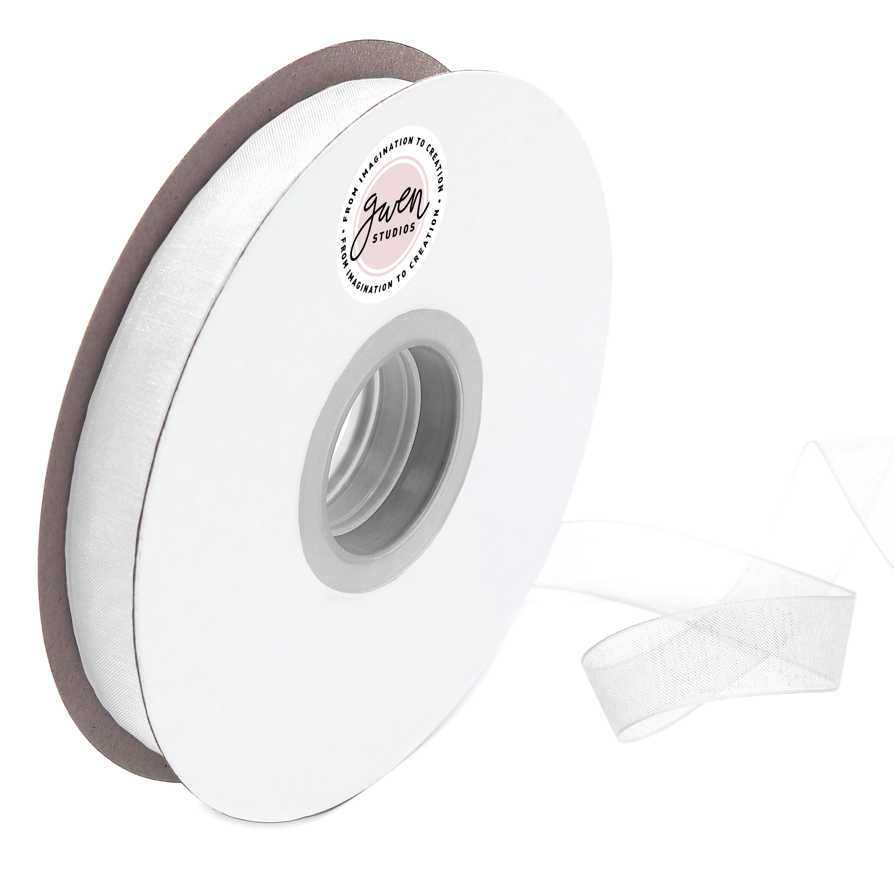  Wanvislin White Shimmer Sheer Organza Ribbon 4/5 inch