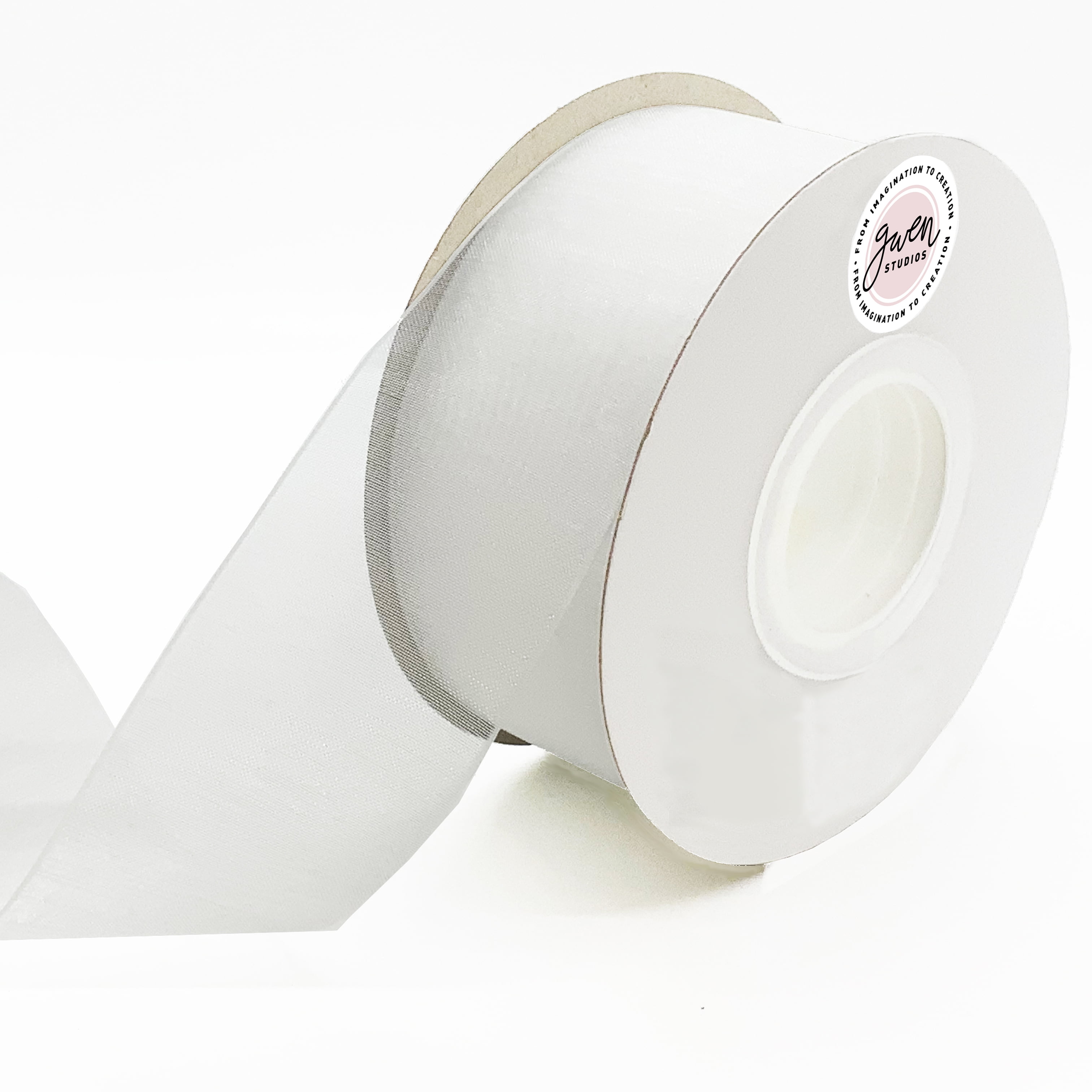 White Shimmer Sheer Organza Ribbon, 1-1/2 x 25yd
