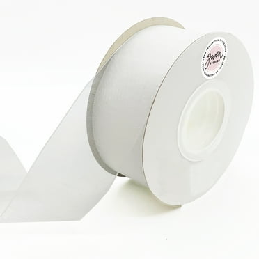 White Sheer Organza Ribbon for Crafts and Wedding, 1.5" x 50 Yards by Gwen Studios