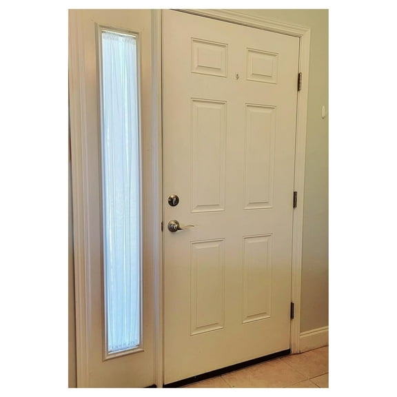 White Sheer SIDELIGHT Curtain 29" Wide 63" Lenght Rod Pocket TOP and Bottom