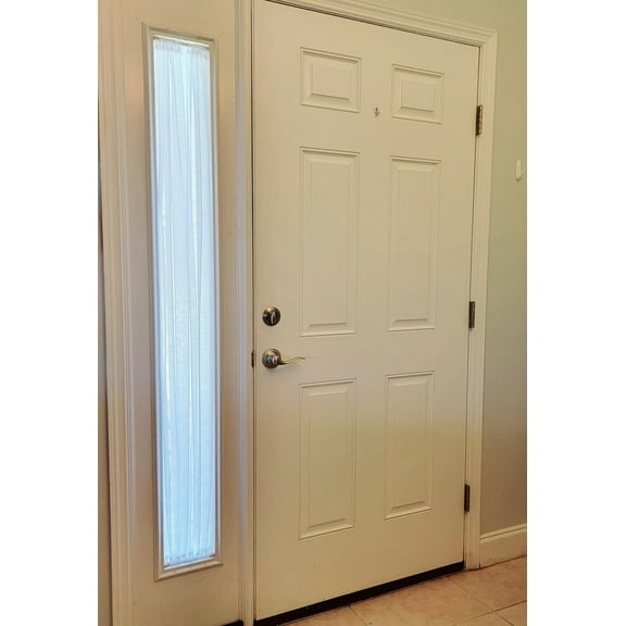 White Sheer SIDELIGHT Curtain 29" Wide 63" Lenght Rod Pocket TOP and Bottom