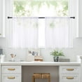 thumbnail image 1 of White Sheer Tier Curtains - Kitchen Tiers Bathroom Small Short Curtain Panels Transparent Light Filtering Cafe Curtains Voile Window Treatment Rod Pocket 2 Panels, 1 of 4