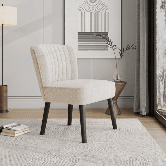 White Shellback Chair - 1-Piece with Solid Wood Frame & Non-Slip Pads