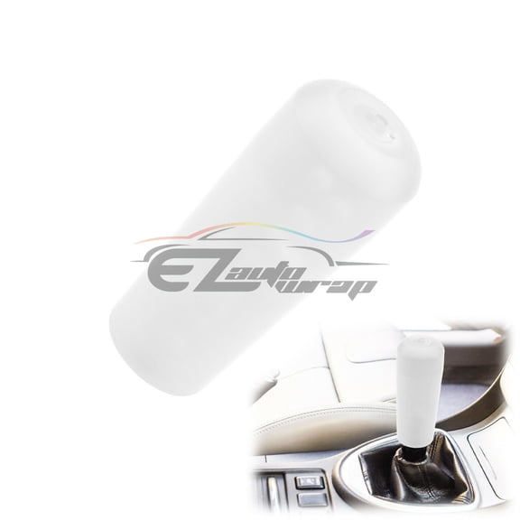 White Shift Knob Stick Frosted Matte Crystal Bubble Long Throw Gear Shifter 10cm