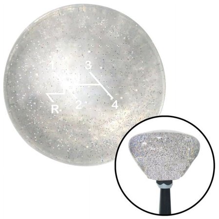 White Shift Pattern 64n Clear Retro Metal Flake Shift Knob with M16 x 1.5 Insert