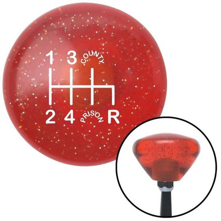 White Shift Pattern CP41n Orange Retro Metal Flake Shift Knob with M16 x 1.5 Insert