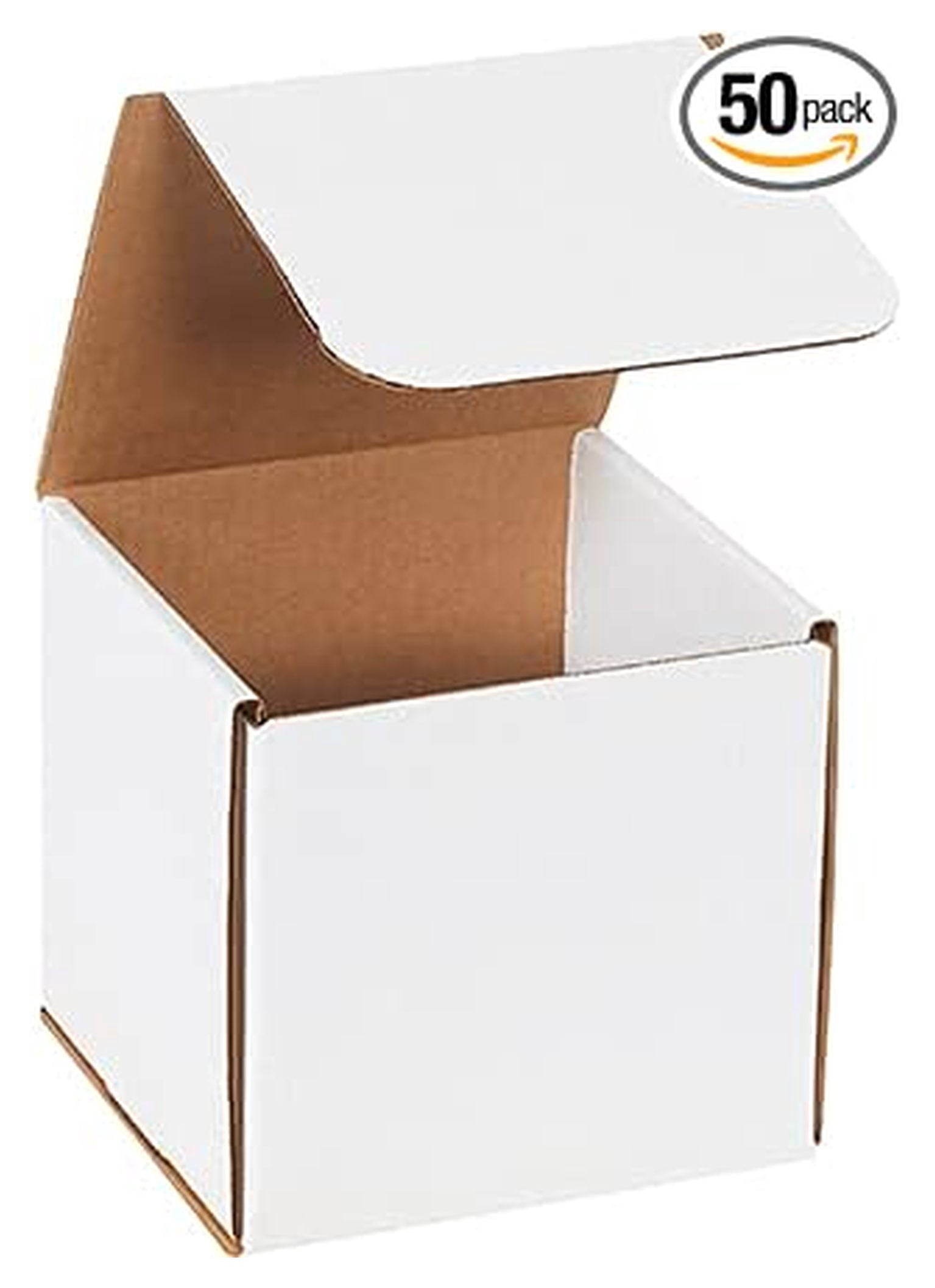 White Shipping Boxes 6x6x6 Heavy Duty, Lightweight, 6"L X 6"W X 6"H Foldable Corrugated Cardboard Mailer Boxes for Packaging Small Business Mailings Gifts Promotions Moving Box 50 Pack
