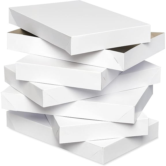White Shirt Boxes with Lids, for Birthdays, Holidays, and All Occasions