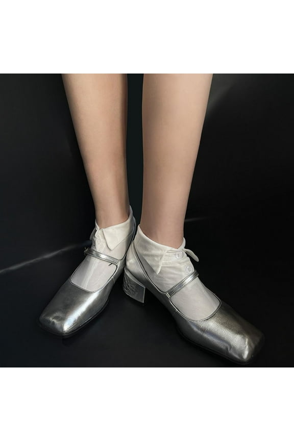 White Shirt Collar Button Socks, Trendy Ankle Socks With Lapel Cuff Design, Comfortable Material, Moderate Thickness For Sports, Office, And Daily Wear