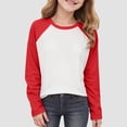 thumbnail image 1 of White Shirt Girls Blue Shirt Girls Girls Cotton Long Sleeve Shirts Fall Crewneck Tee Tops Casual Cute Blouse, 1 of 7