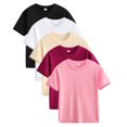 thumbnail image 1 of White Shirt for Boys 10-12 5 Pack Girls Cotton Short Sleeve T-Shirts Kids Multipack Crew Neck Solid Color Comfort Basic Tees Tops 2-12, 1 of 7