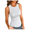 thumbnail image 1 of White Shirts for Women Tank Top Sleeveless Basic Cami Top Shirt Slim Knit Ribbed Racerback Blouse Ladies Tops and Blouses, 1 of 3