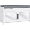 thumbnail image 1 of White Shoe Bench, Entryway With Hidden Compartments, Cushioned Seat, Adjustable Shelves, Shutter Doors, 352 Lbs Capacity For Home Bench In Entryway,, 1 of 6