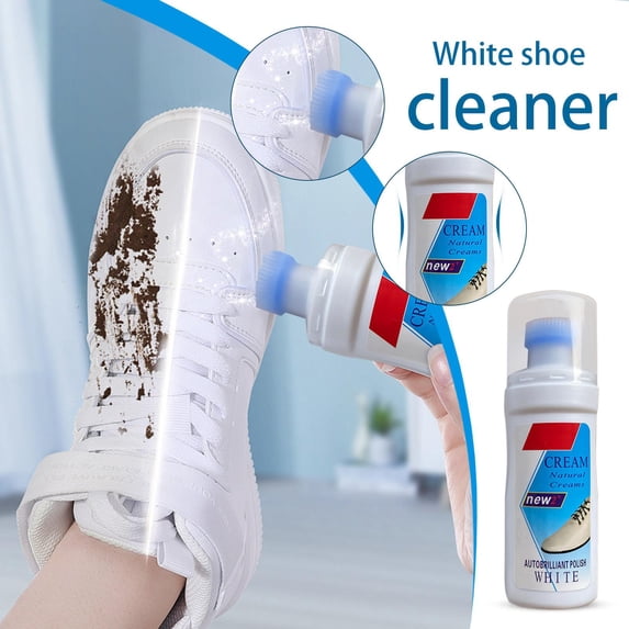 White Shoe Care Cream, Autobrilliant Polish, New2+ formula, Discoloration Repair, formal Casual Leather Shoes, 4 in Bottle, 1 Pc