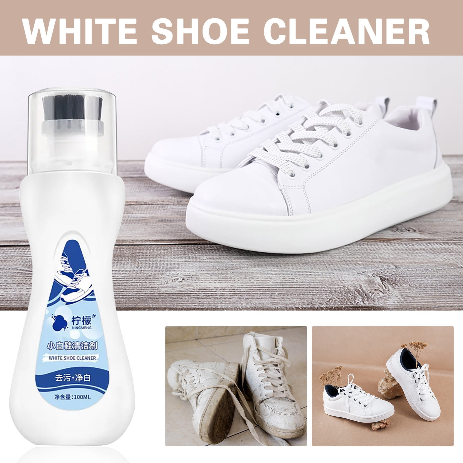 White Shoes Cleaner Shoe Washing Agent with Brush 100ml