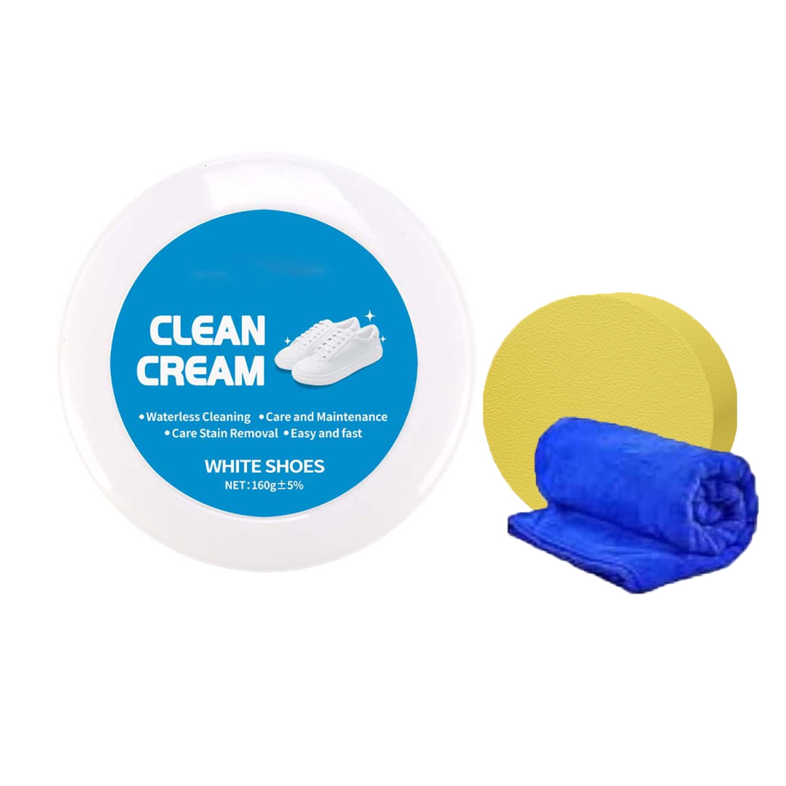 White Shoe Cleaner Cream, Multipurpose No Wash Solid Cleaner with Se ...