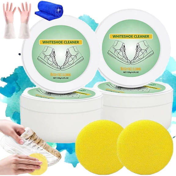 White Shoe Cleaner,Multifunctional White Shoe Cleaner, White Shoe Cleaner with Surfactant Water Free,Effortless Waterless Cleaning Cream for Stains & Scuffs