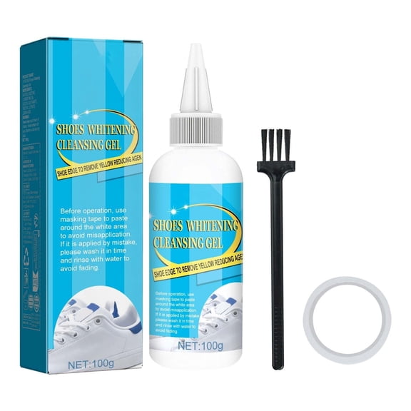 White Shoe Cleaner, Rinse-Free Stain and Yellow Edge Remover with Tools, 3.38 fl oz