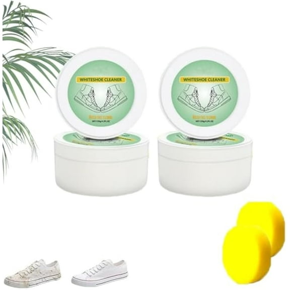 White Shoe Cleaner, White Shoe Cleaner Cream, Water-Free WhiteShoes Cleaning Paste, Multi-effect for Sneakers(2PCS)