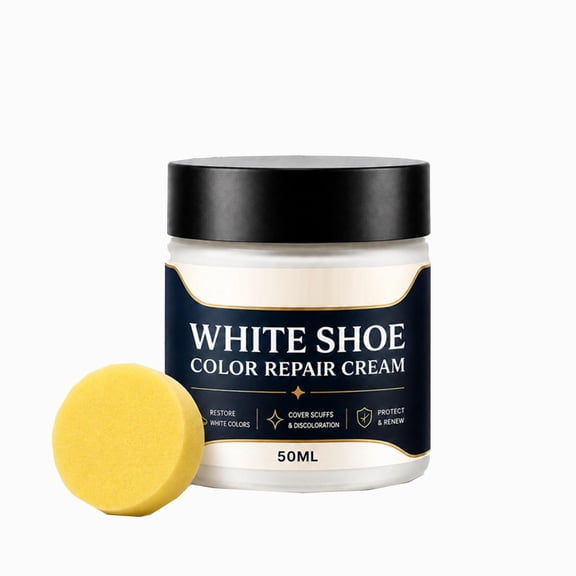 White Shoe Paint White Leather Paint Leather Paint for Shoes Leather Color Restorer White Shoe Color Repair Cream Covers Scuffs Discoloration Restores Faded Surfaces for Sneakers