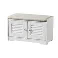 thumbnail image 1 of White Shoe Rack Bench with Cushion | Easy to Assemble in 30 Minutes for Entry Areas | Durable Particle Board and MDF Construction, 1 of 5