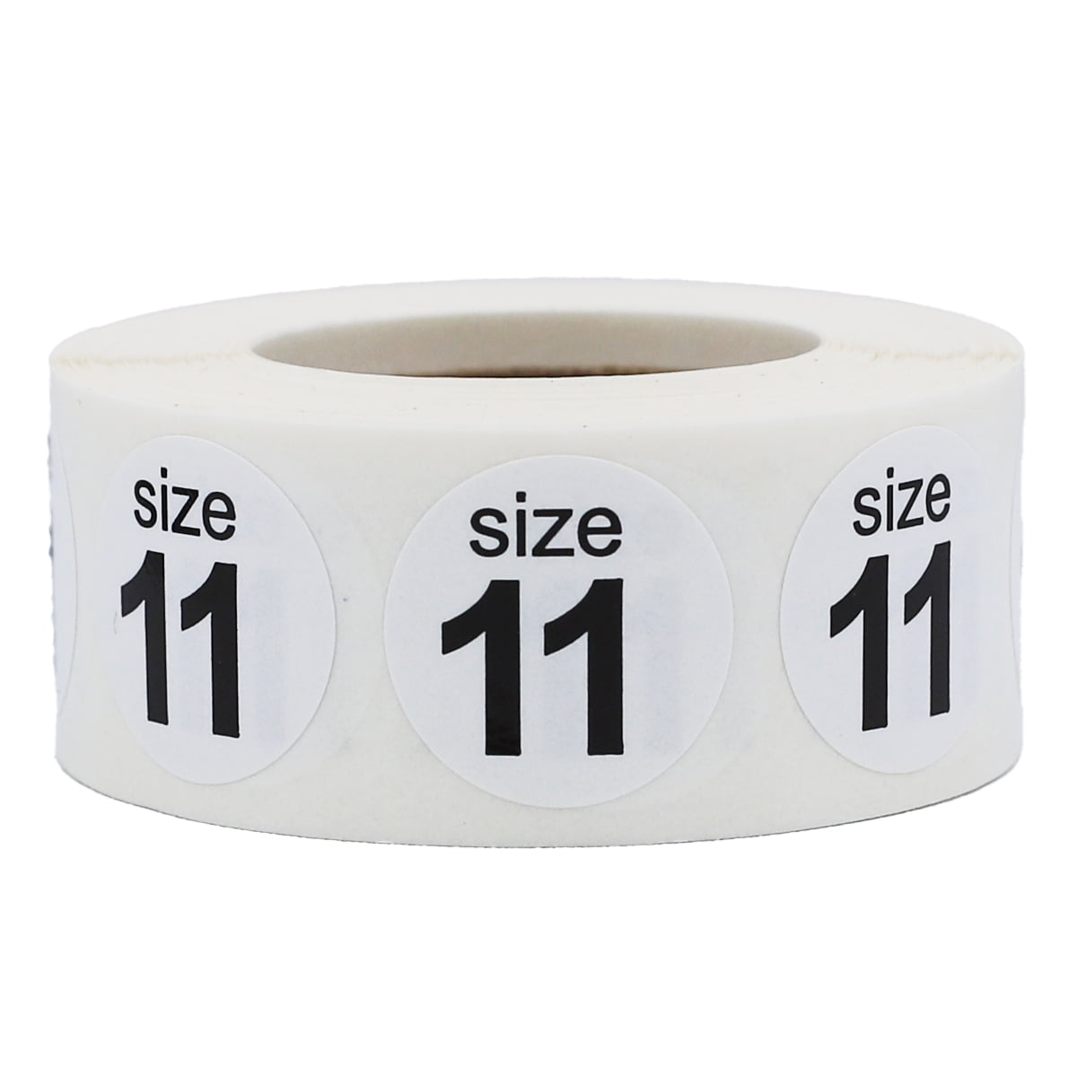White Shoe Size 11 Circle Stickers | 0.75