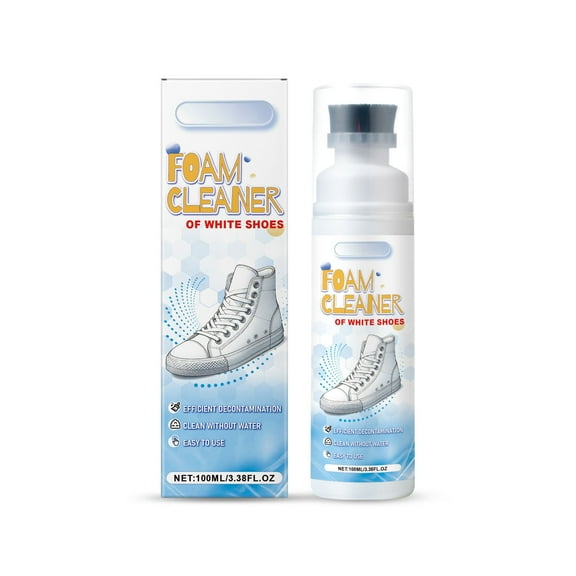 White Shoes Detergent Foam 100ml, Dry Cleaning Agent for Sports Shoes, Water-Free Shoe Foam Detergent, Small White Shoes Cleaner for Sneakers