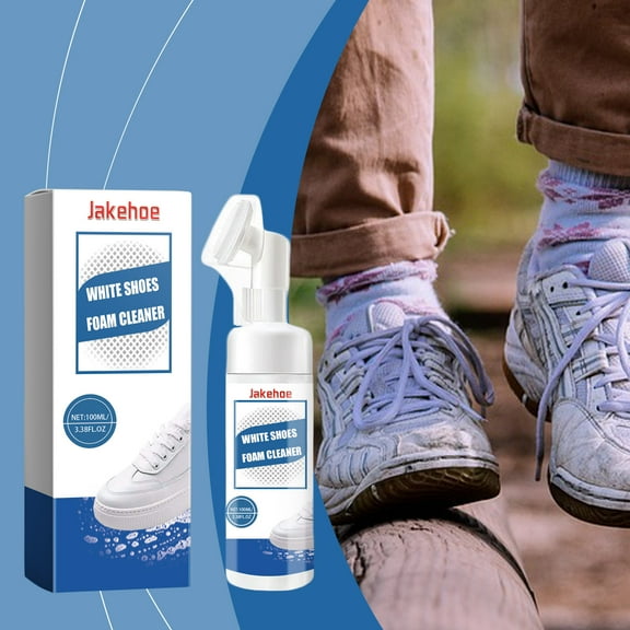 White Shoes Foam Cleaner for Yellowing and Grime Removal, pH7 Gentle Formula Safe on Canvas Leather and Synthetics, Decontaminates and Brightens Sneakers Without Discoloration or Damage