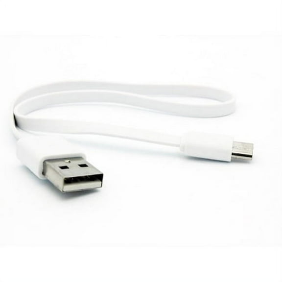 White Short 1ft Flat USB Cable Charge Power Wire Sync Flat Cord Compatible With Samsung Galaxy Note Edge