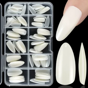 White Short Drop Shape Acrylic Nail Tips 12 Size for Acrylic Nature Nail Tools Natural Nails Tips Square Long Gel Tips Professional Gel Nail Extension Manicure Salon At Home