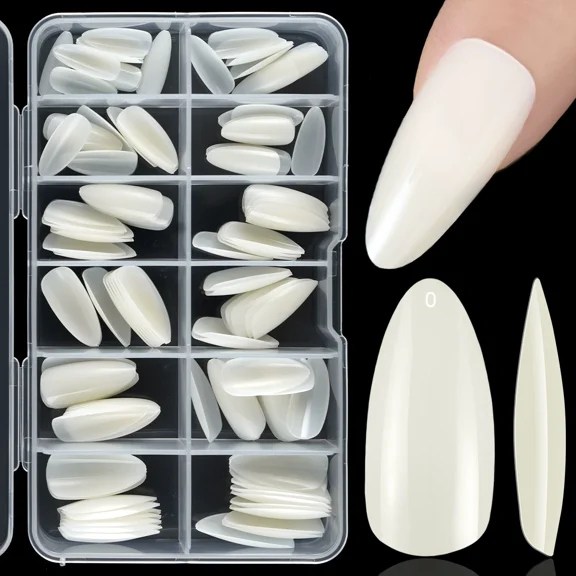 White Short Drop Shape Acrylic Nail Tips 12 Size for Acrylic Nature Nail Tools Natural Nails Tips Square Long Gel Tips Professional Gel Nail Extension Manicure Salon At Home