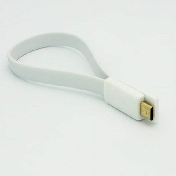 White Short Flat USB Cable Rapid Charge Power Wire Sync Micro-USB Data Cord Supports Fast Charging Compatible With Alcatel Onyx - Samsung Galaxy Halo
